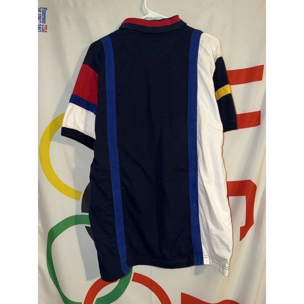 Vintage Chaps Ralph Lauren Polo Shirt Large Nautical Multicolor Striped Y2K
